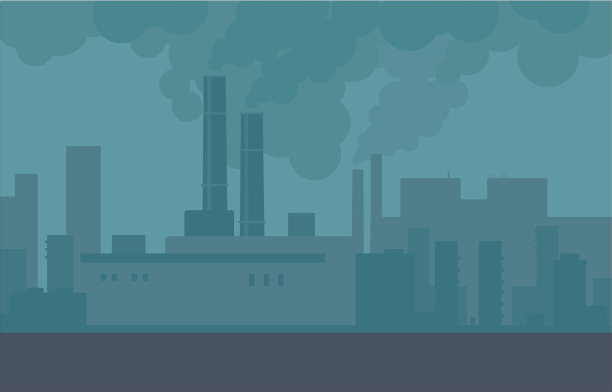 空气污染在城市的管道工厂和工厂。图片下载