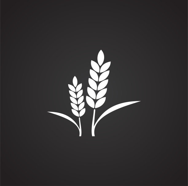 谷物相关图标的背景图形和网页设计。简单的说明。网站按钮或手机应用的互联网概念符号。图片下载