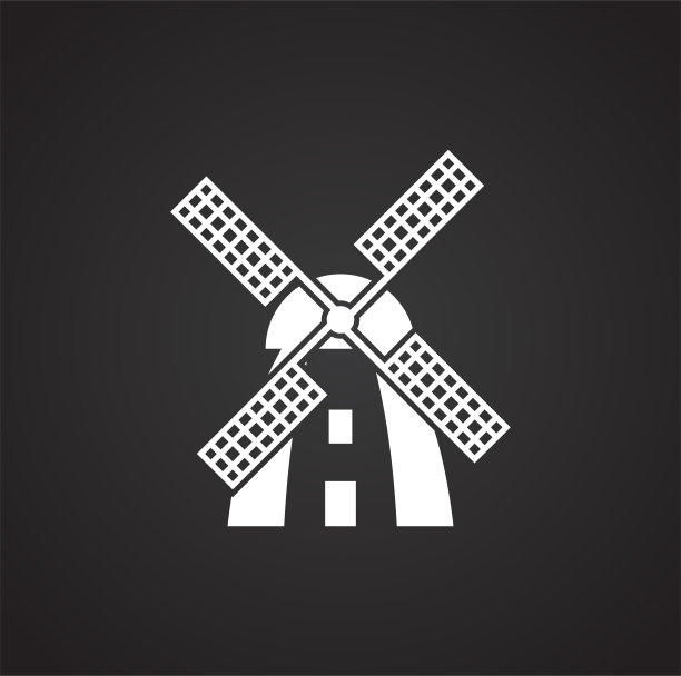 风车图标的背景图形和网页设计。简单的说明。网站按钮或手机应用的互联网概念符号。图片下载