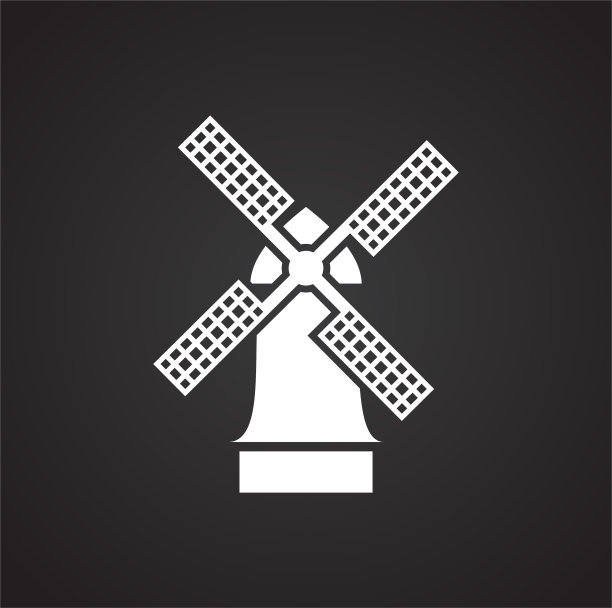 风车图标的背景图形和网页设计。简单的说明。网站按钮或手机应用的互联网概念符号。图片下载
