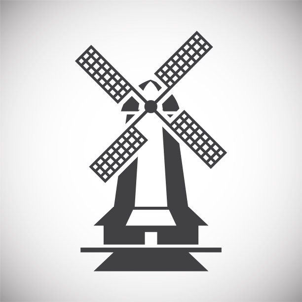 风车图标的背景图形和网页设计。简单的说明。网站按钮或手机应用的互联网概念符号。图片下载