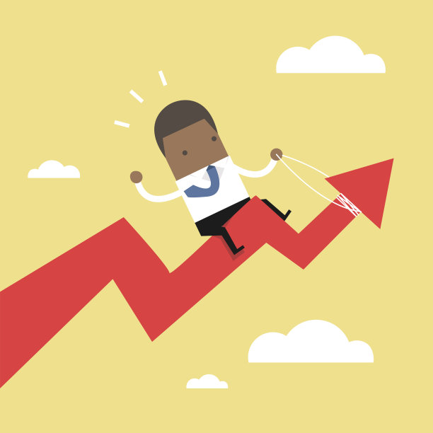 非洲商人骑成功箭头图。图片下载