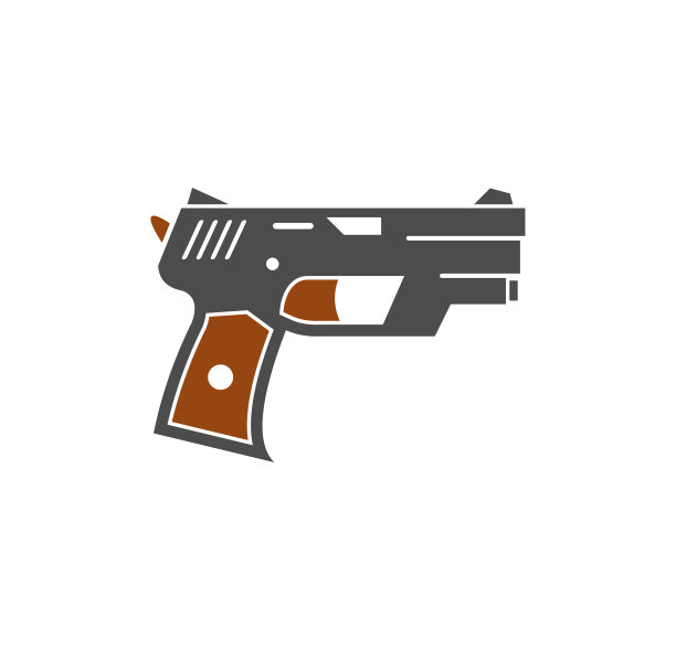 手枪相关图标的背景图形和网页设计。简单的说明。网站按钮或手机应用的互联网概念符号。图片下载