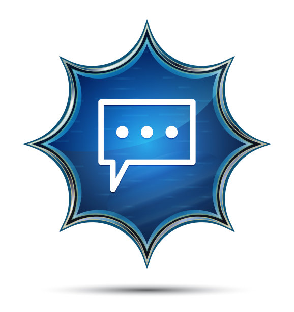 评论图标神奇的玻璃阳光照射蓝色按钮图片下载