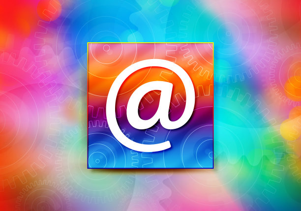 电子邮件地址图标抽象彩色背景散景设计插图图片下载