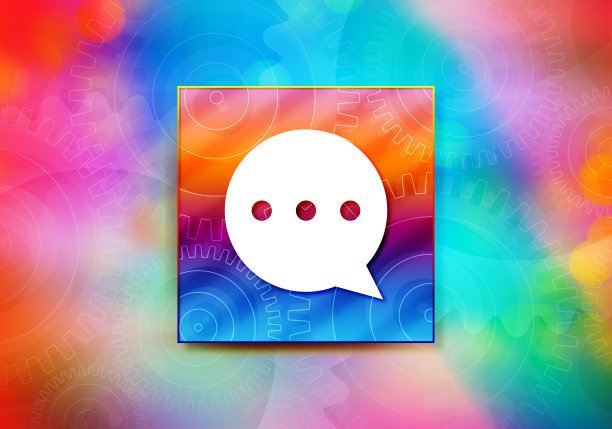 评论图标抽象彩色背景散景设计插图图片下载