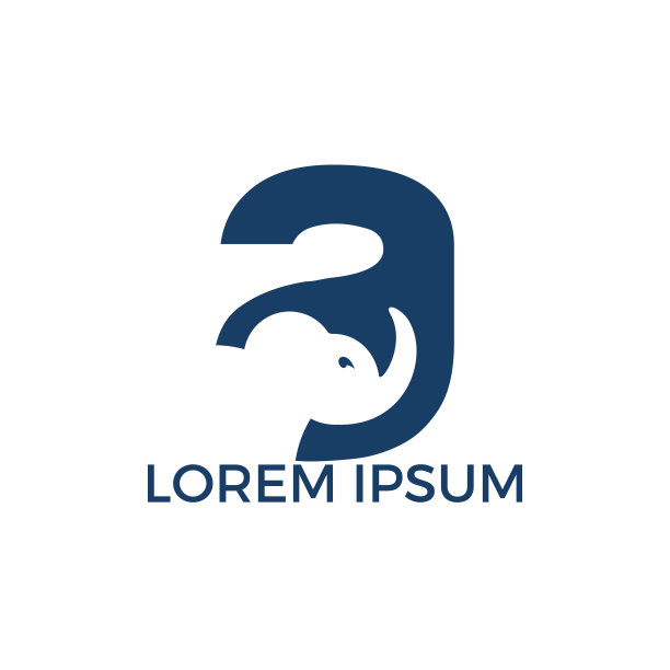 现代大象字母字母表标志设计。图片下载