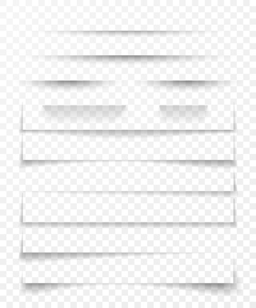 透明逼真的纸张阴影效果设置。网页横幅。遮光的广告和促销信息隔离在透明的背景图片下载