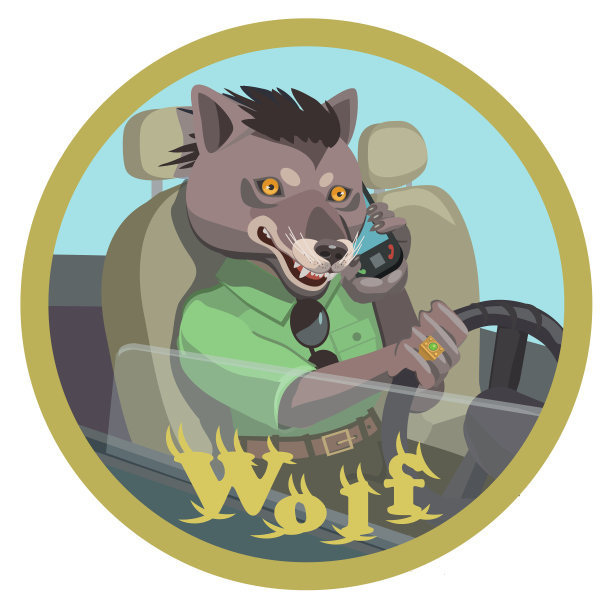 狼开车打手机图片下载