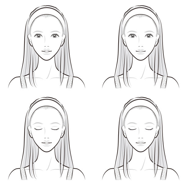 女人面部表情的插图图片下载