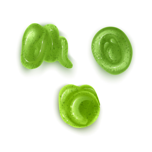 挤出白底酱汁，芥末酱。传统的日本绿色天然有机芥末用于亚洲菜肴和寿司。调味料和酱油俯视图现实插图图片下载