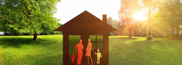 建筑地块Bauland为单户住宅与家庭，绿色草地上新建项目，地块为建筑区域图片下载