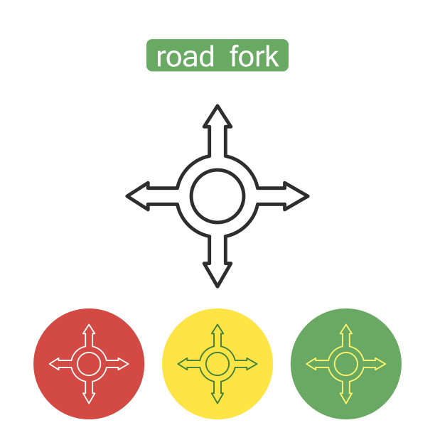 道路分叉轮廓图标设置图片下载