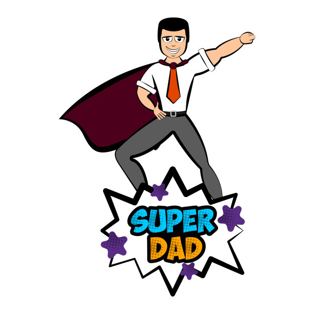 孤身一人，穿着英雄服装的超级老爸图片下载