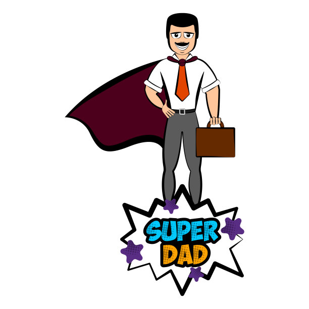 孤身一人，穿着英雄服装的超级老爸图片下载