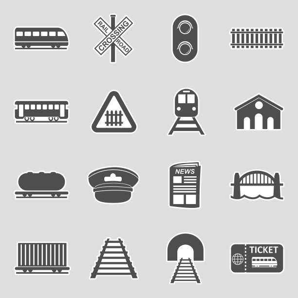 铁路图标。贴纸设计。矢量插图。图片下载