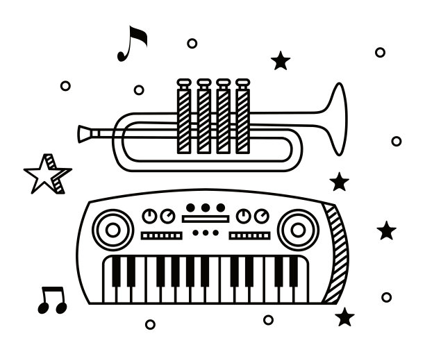 小号与钢琴乐器和颤音与梁音图片下载