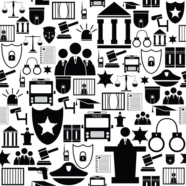 法律无缝图案背景图标。图片下载