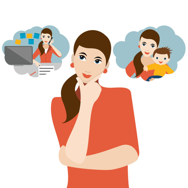 女人在家庭生活和孩子之间做选择。图片下载