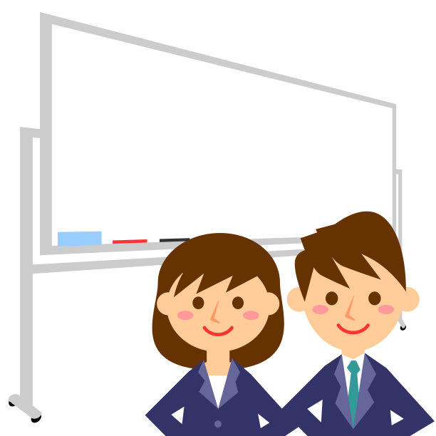 办公室职员和白板。西装革履的男女上班族。矢量插图。图片下载