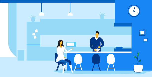 男人做饭和讨论与女人夫妇做饭在家里现代厨房室内素描涂鸦水平图片下载