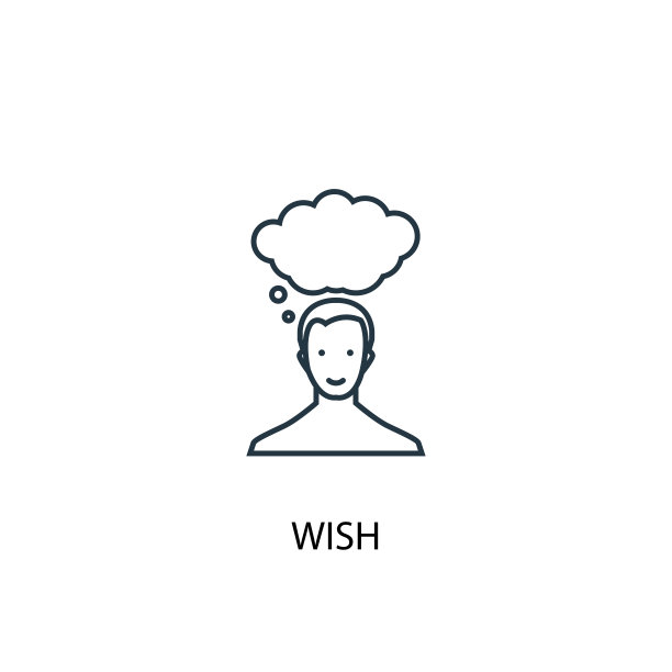 希望概念线图标。简单元素说明。心愿概念轮廓符号设计。可以用于网页和手机的UI/UX吗图片下载
