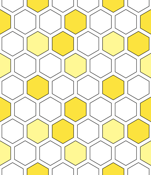 蜂窝状网格彩色矢量无缝图案。图片下载