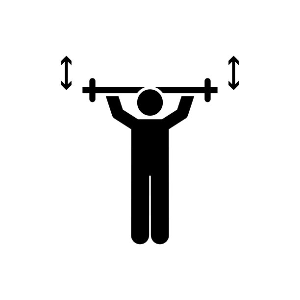 举重运动员哑铃健身馆的箭头图标图片下载