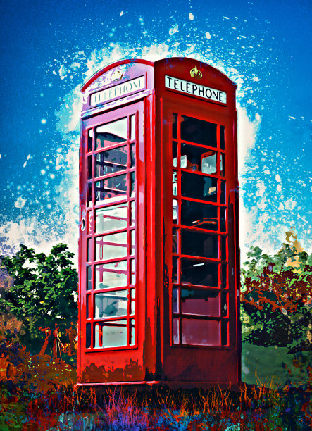 英国红色电话亭图片下载