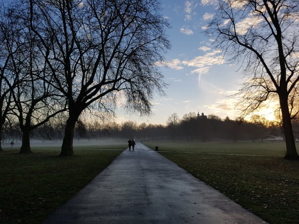 格林威治公园冬天的日出图片下载