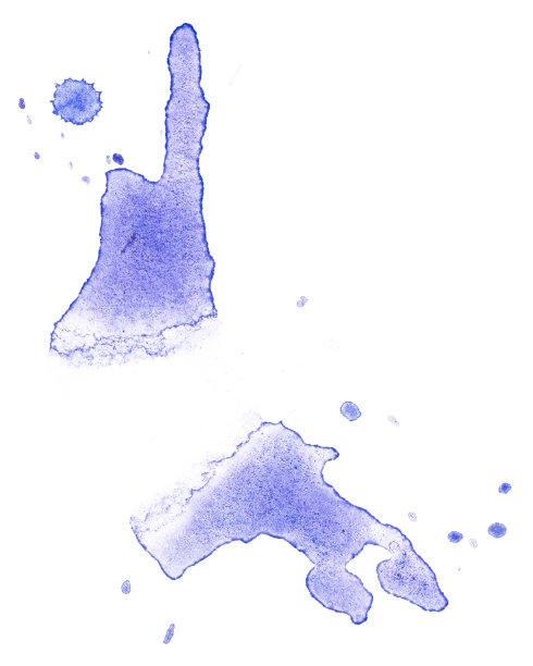 蓝色颜料飞溅颜料水彩元素图片下载