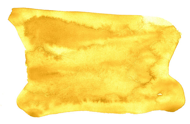 水彩背景时髦的颜色充满活力的黄色与尖锐的边界和离婚。水彩笔刷污渍。图片下载