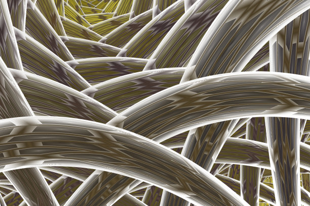 五彩缠绕的彩色线绳。抽象分形背景图片下载