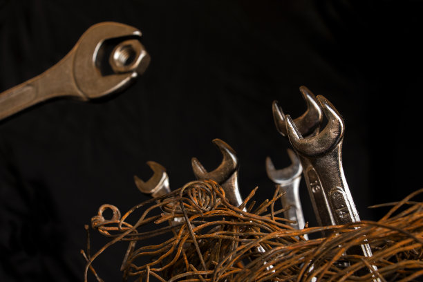 用钢丝和扳手制作的鸟窝。其中最大的一个模拟的是母亲在给其他动物喂食坚果。概念——插图图片下载