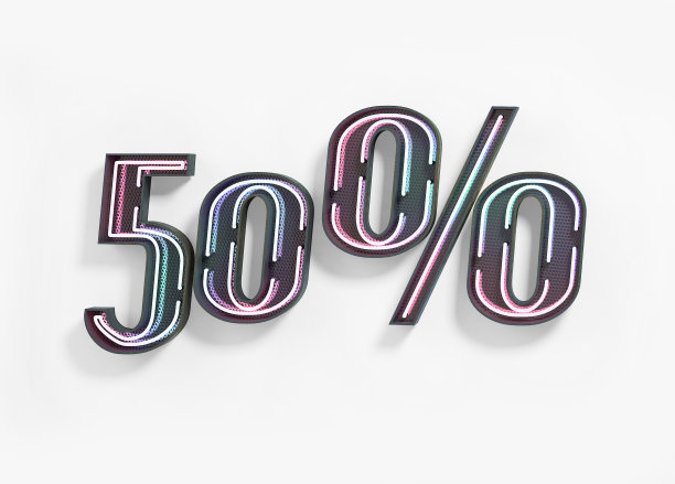 霓虹招牌五折优惠图片下载