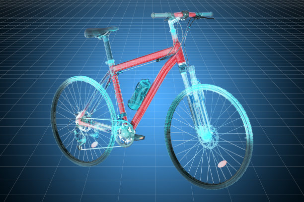 自行车滑板车三维可视化cad模型。三维渲染图片下载