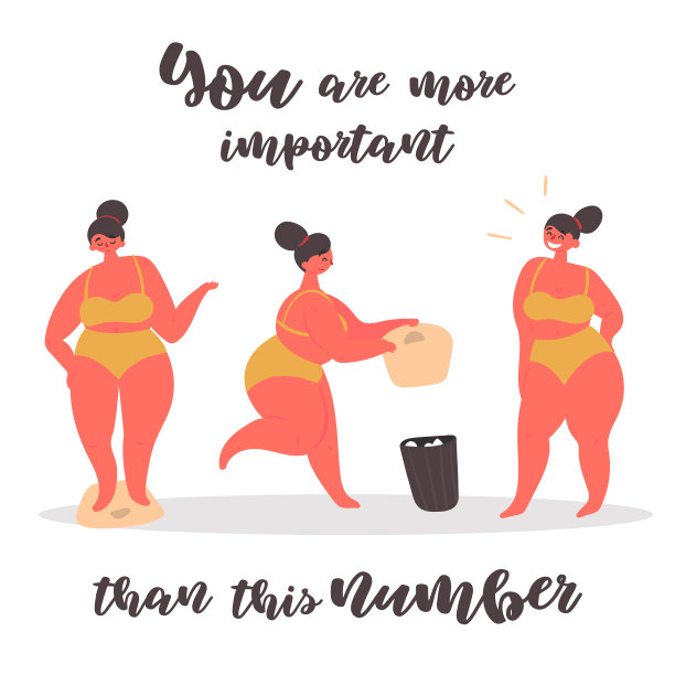 体型积极的女人扔掉体重秤。图片下载