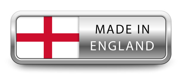 英国制造的金属徽章，白色背景上有孤立的国旗图片下载