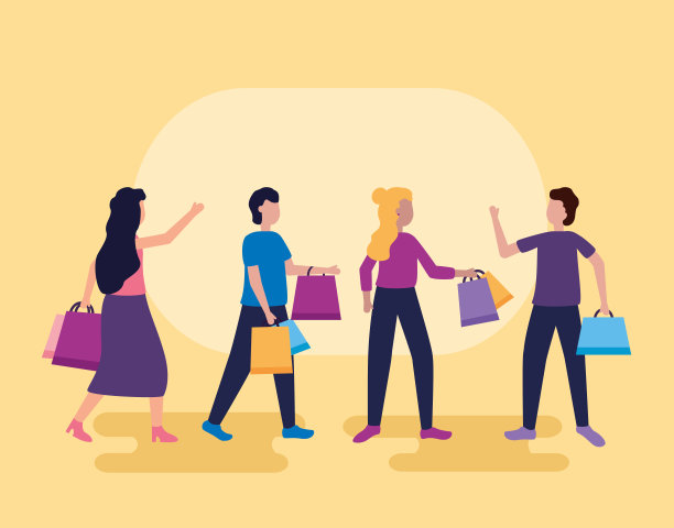 人们购物袋图片下载