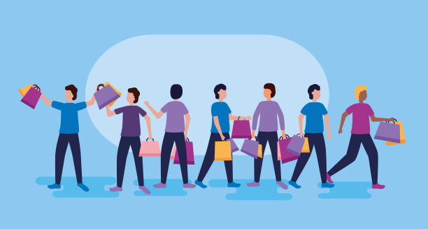 人们购物袋图片下载