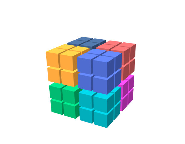 从立方体中抽象出三维立方体。孤立在白色背景上。图片下载