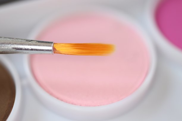 水彩和画笔的特写图片下载