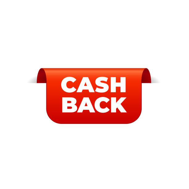 红色矢量横幅丝带白色背景，顶部书签，现金返还图片下载