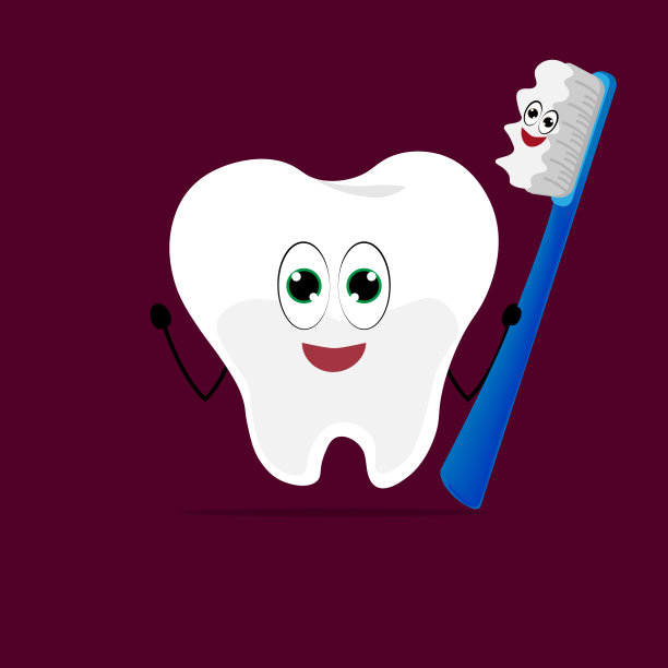 臼齿图标与牙刷。图片下载