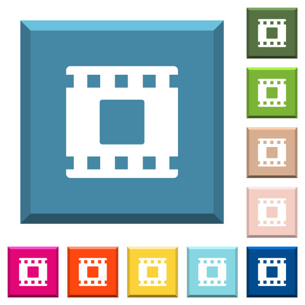 影片在带边的方形按钮上停止白色图标图片下载