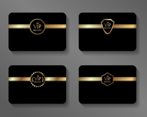 矢量VIP会员金黑卡，优质品质，优质邀请卡海报。图片下载