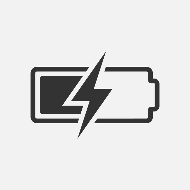 蓄电池简单图标，电池符号隔离在白色背景上。矢量插图。图片下载