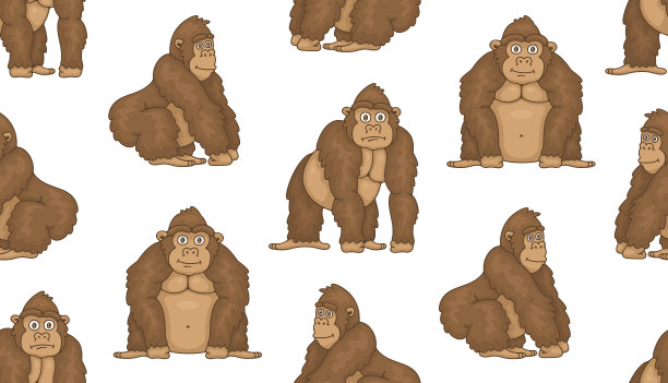 无缝模式与大猩猩图片下载