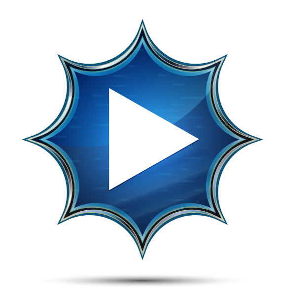 玩图标魔法玻璃阳光照射蓝色按钮图片下载