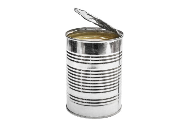 打开金属锡罐上白。图片下载